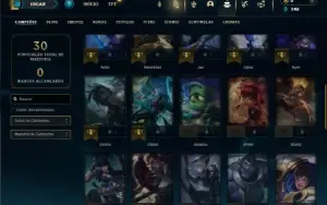 Ouro 2 com 45 Champs e 7 Skins + 5 Fragmentos de Skins