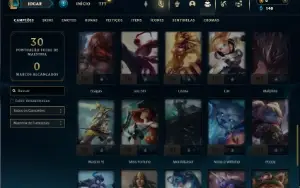 Ouro 2 com 45 Champs e 7 Skins + 5 Fragmentos de Skins