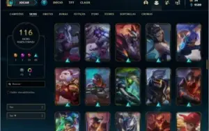 Conta prata 2 com 110 champs e 116 skins + 9  Cromas