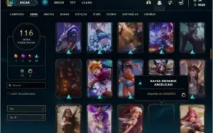 Conta prata 2 com 110 champs e 116 skins + 9  Cromas