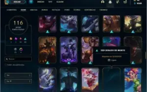 Conta prata 2 com 110 champs e 116 skins + 9  Cromas