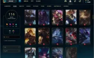Conta prata 2 com 110 champs e 116 skins + 9  Cromas