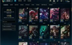 Conta prata 2 com 110 champs e 116 skins + 9  Cromas