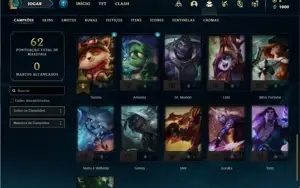Conta Platina 2 com 36 Champs e 9 Skins + 8 Fragmentos