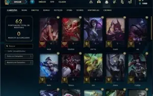 Conta Platina 2 com 36 Champs e 9 Skins + 8 Fragmentos