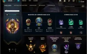 Conta ouro 4 com TODOS os champs e 159 skins (MAIN JG / MID)