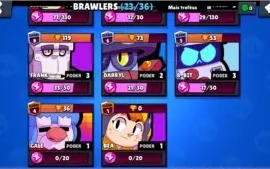 Conta brawl stars: 6666k, 23/36, Brawl Pass ativo.