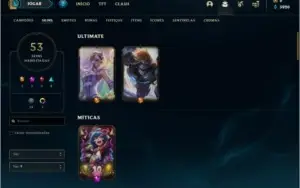 Conta platina 1 com 53 skins e 82 champs