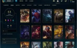Conta platina 1 com 53 skins e 82 champs