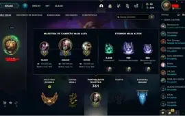 conta main league of legends 138 skins, mais de 1200 gastos