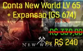 Conta New World LV 65 + Expansao (GS 674)