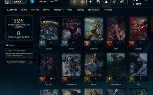 Unranked com 60 Champs e 19 Skins + 2 Fragmentos