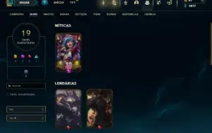 Unranked com 60 Champs e 19 Skins + 2 Fragmentos
