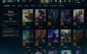 Unranked com 60 Champs e 19 Skins + 2 Fragmentos