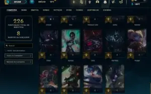 Unranked com 60 Champs e 19 Skins + 2 Fragmentos