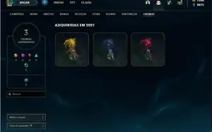 Conta Unranked com 3 Skins e 27 Champs + 1300 RP