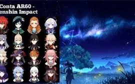 Conta AR59 - Genshin Impact (Ayaka, Ganyu, Hu Tao e Etc.)