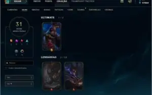 Conta LOL Gold III - 111 Champions, 31 skins, 27k Essência