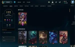 CONTA ALL CHAMPS, 122 SKINS/VALORANT SKINS