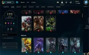 CONTA ALL CHAMPS, 122 SKINS/VALORANT SKINS