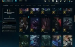 Platina 4 com 70 Champs e 12 Skins + 26 Espolios
