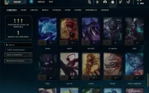 Platina 4 com 70 Champs e 12 Skins + 26 Espolios