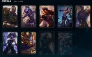 Conta LOL todos personagens mais de 400 skins