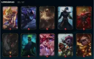 Conta LOL todos personagens mais de 400 skins