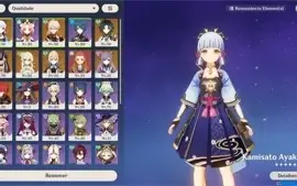 : AR55 com Kazuha, Ayaka, Xiao, Cyno, Mona, Diluc, Jean e +