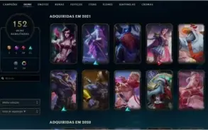 Conta LOL Plat4 - 127 Champs - 152 Skins