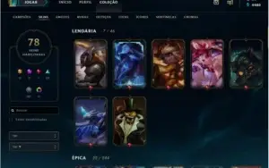 CONTA LOL (PRATA) - MUITAS SKINS, EMOTES E ICONES