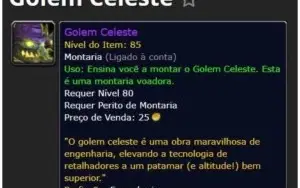 GOLEM CELESTE - SKY GOLEM - HORDE OU ALLY - QUALQUER SERVER