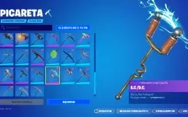 Conta de Fortnite com Caveirão Roxo e Cavaleiro Negro
