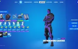 Conta de Fortnite com Caveirão Roxo e Cavaleiro Negro