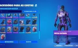 Conta de Fortnite com Caveirão Roxo e Cavaleiro Negro