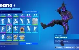Conta de Fortnite com Caveirão Roxo e Cavaleiro Negro