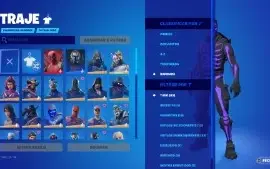 Conta de Fortnite com Caveirão Roxo e Cavaleiro Negro