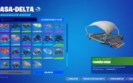 Conta de Fortnite com Caveirão Roxo e Cavaleiro Negro