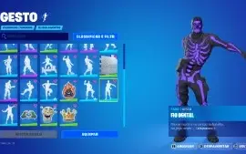 Conta de Fortnite com Caveirão Roxo e Cavaleiro Negro