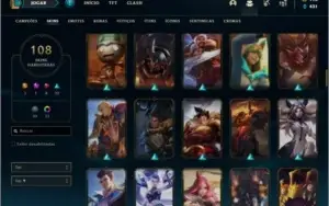 Conta ouro 4 com 111 champs e 108 skins MAIN TOP / MID / ADC