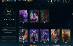 Diamante 4 com TODOS os champs e 263 Skins + 5 Prestigios