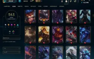 Diamante 4 com TODOS os champs e 263 Skins + 5 Prestigios