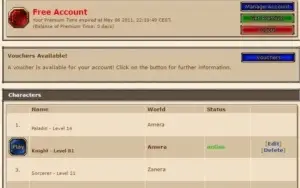 KNIGHT 81 AMERA COM 12 DIAS DE VOUCHERS - OPEN PVP