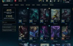 Unranked com TODOS os champs e 193 Skins ( MAIN JG )