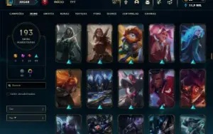 Unranked com TODOS os champs e 193 Skins ( MAIN JG )