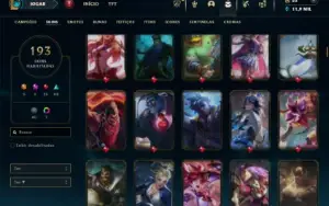 Unranked com TODOS os champs e 193 Skins ( MAIN JG )