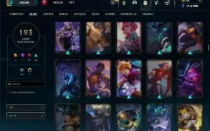 Unranked com TODOS os champs e 193 Skins ( MAIN JG )