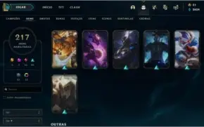 CONTA TOP, COM 217 SKINS, 108 CAMPEÕES