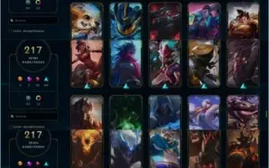 CONTA TOP, COM 217 SKINS, 108 CAMPEÕES