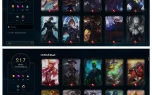 CONTA TOP, COM 217 SKINS, 108 CAMPEÕES